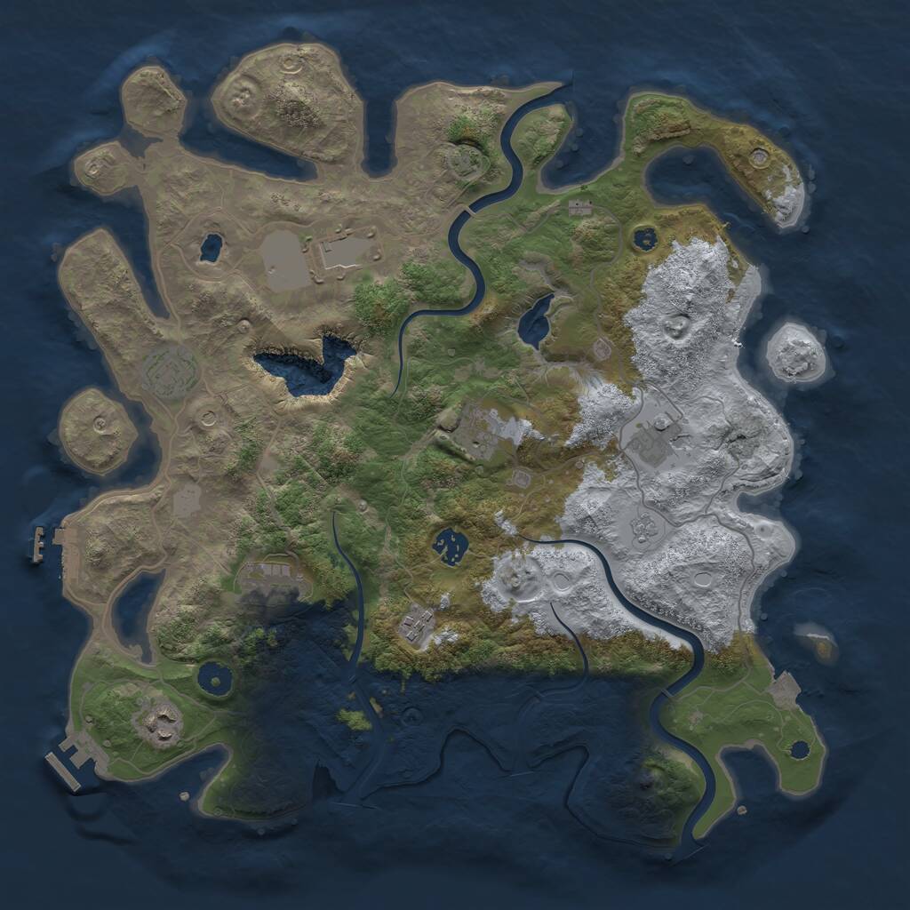 Rust Map: Procedural Map, Size: 4000, Seed: 2134098765, 14 Monuments