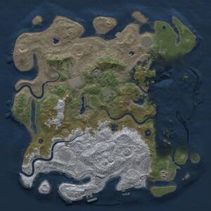 Thumbnail Rust Map: Procedural Map, Size: 4500, Seed: 1053181870, 16 Monuments