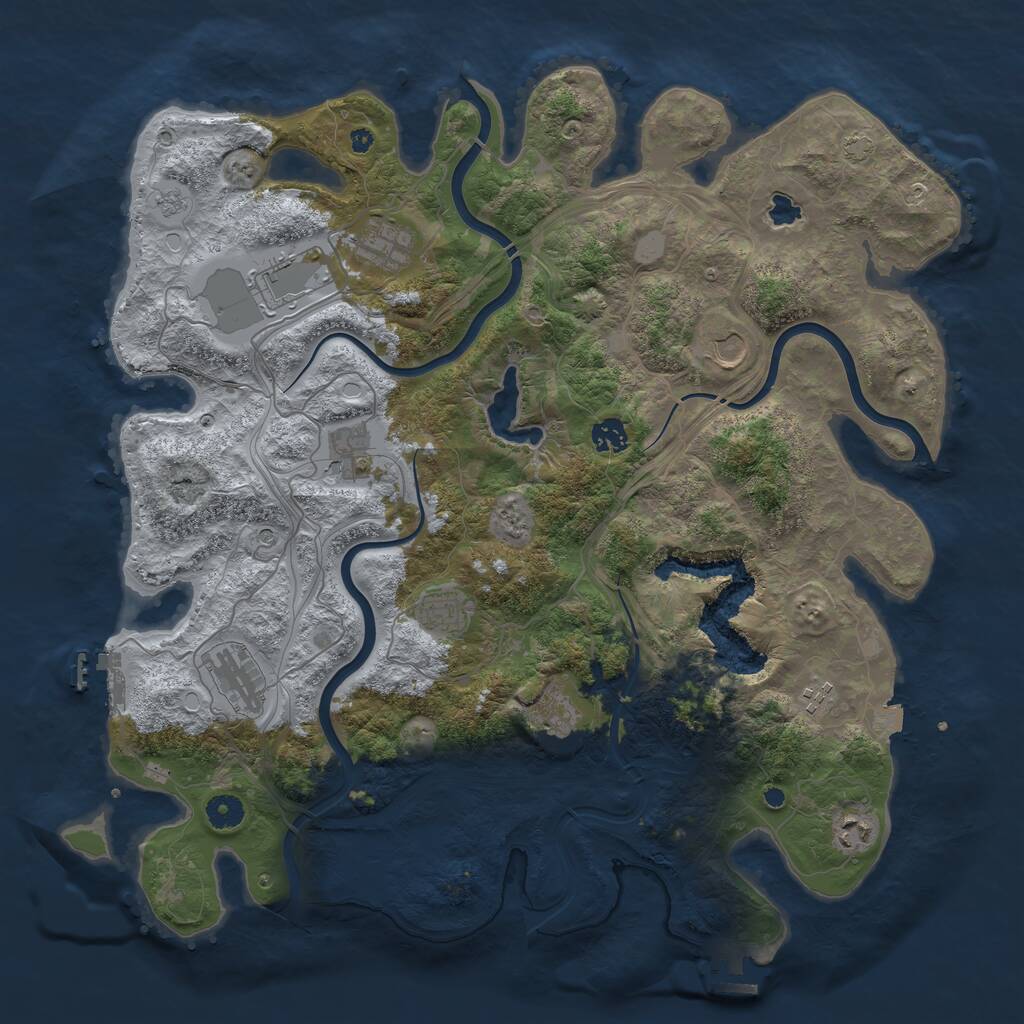 Rust Map: Procedural Map, Size: 4300, Seed: 797980573, 16 Monuments