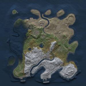 Thumbnail Rust Map: Procedural Map, Size: 3000, Seed: 13182, 11 Monuments