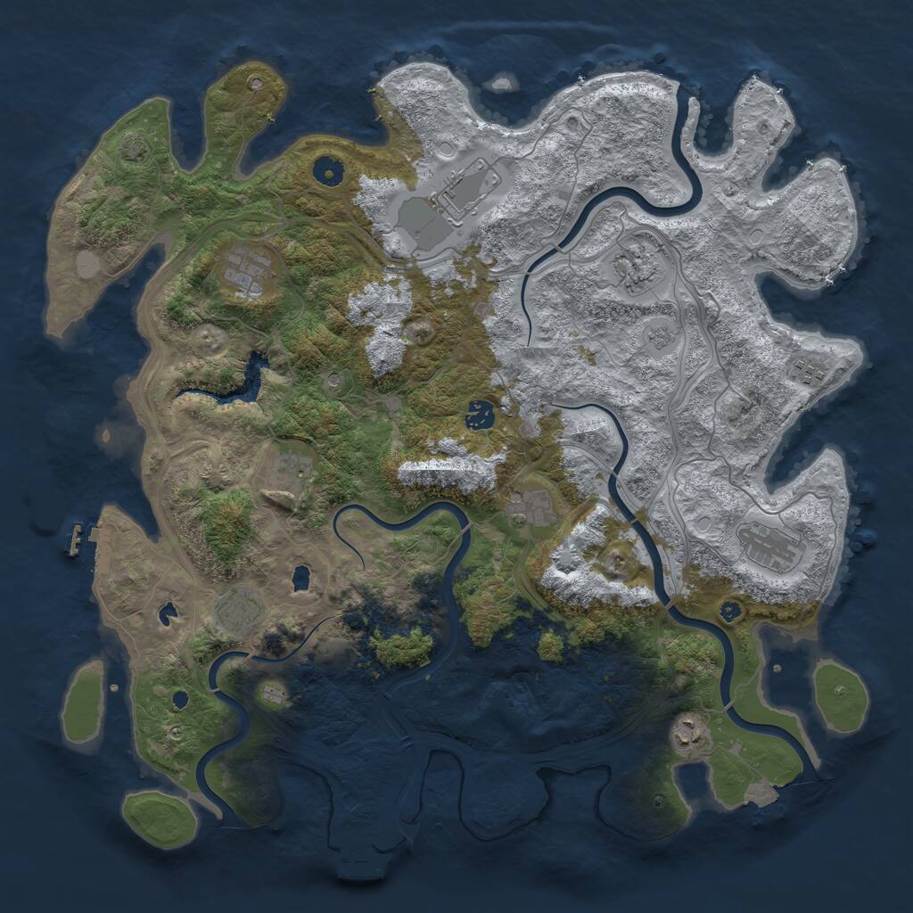 Rust Map: Procedural Map, Size: 4500, Seed: 1662268635, 16 Monuments