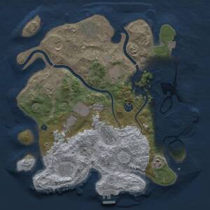 Thumbnail Rust Map: Procedural Map, Size: 3500, Seed: 483614598, 16 Monuments