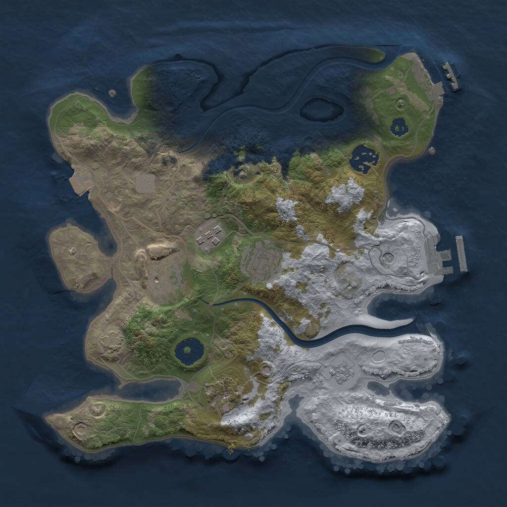 Rust Map: Procedural Map, Size: 2800, Seed: 1850469466, 11 Monuments