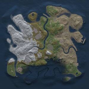 Thumbnail Rust Map: Procedural Map, Size: 3500, Seed: 744816927, 12 Monuments