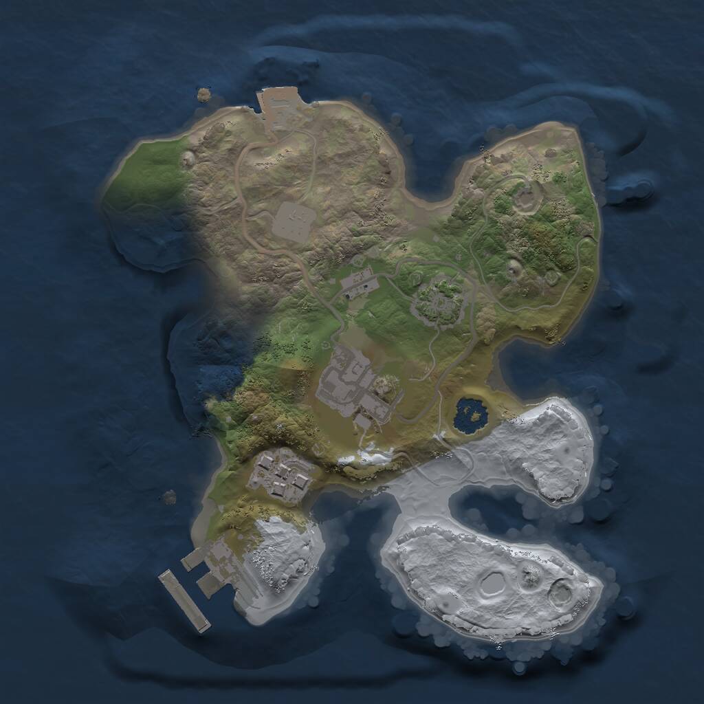 Rust Map: Procedural Map, Size: 2000, Seed: 10163980, 5 Monuments