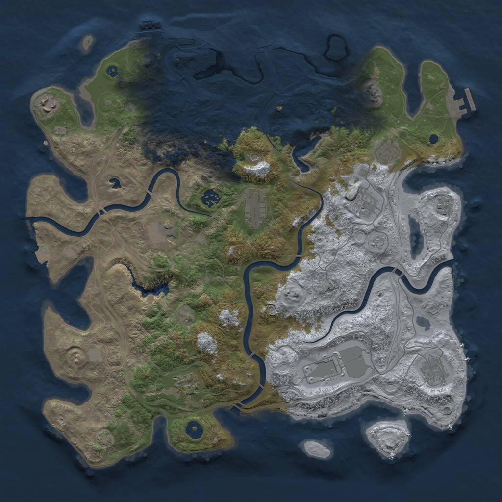 Rust Map: Procedural Map, Size: 4300, Seed: 46141, 16 Monuments