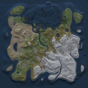 Thumbnail Rust Map: Procedural Map, Size: 3700, Seed: 771166, 15 Monuments