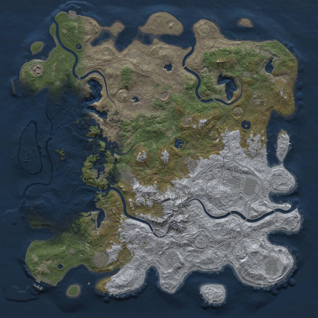 Rust Map: Procedural Map, Size: 5000, Seed: 98573, 17 Monuments