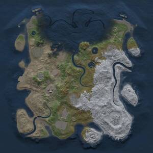 Thumbnail Rust Map: Procedural Map, Size: 3500, Seed: 858898634, 15 Monuments