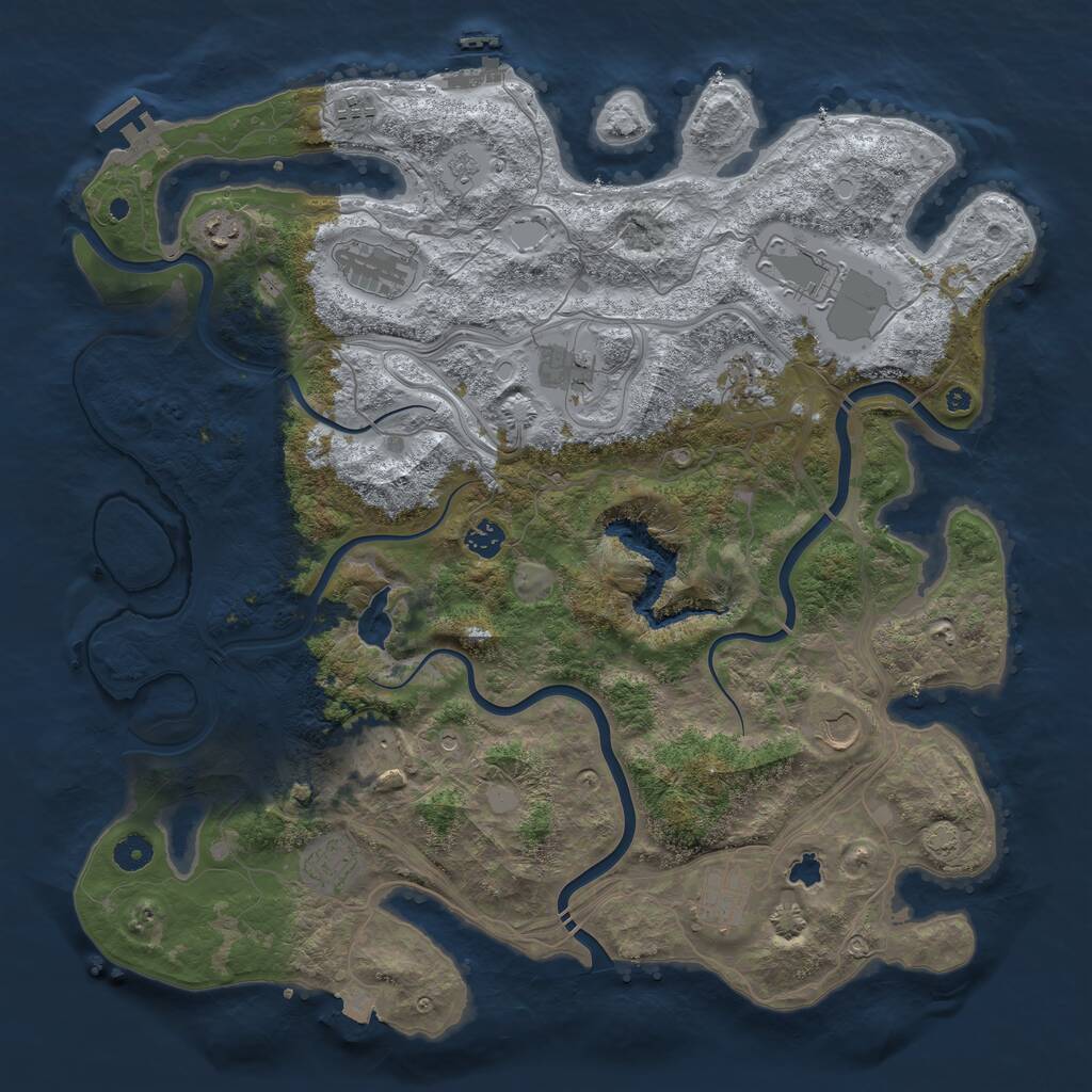 Rust Map: Procedural Map, Size: 4400, Seed: 2910358, 17 Monuments