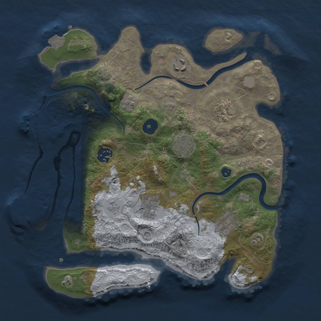 Rust Map: Procedural Map, Size: 3200, Seed: 14792385, 13 Monuments