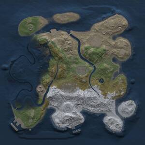 Thumbnail Rust Map: Procedural Map, Size: 3000, Seed: 9150, 9 Monuments