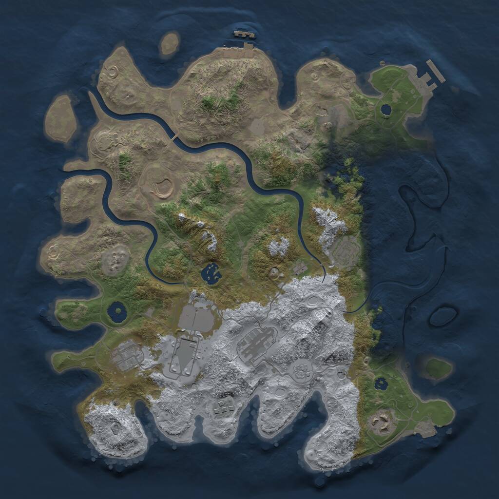 Rust Map: Procedural Map, Size: 3750, Seed: 1279351856, 15 Monuments