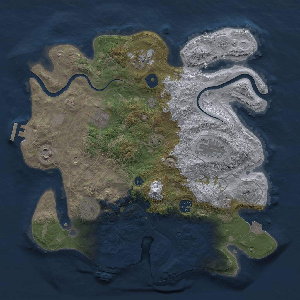 Rust Map: Procedural Map, Size: 3400, Seed: 182292567, 13 Monuments