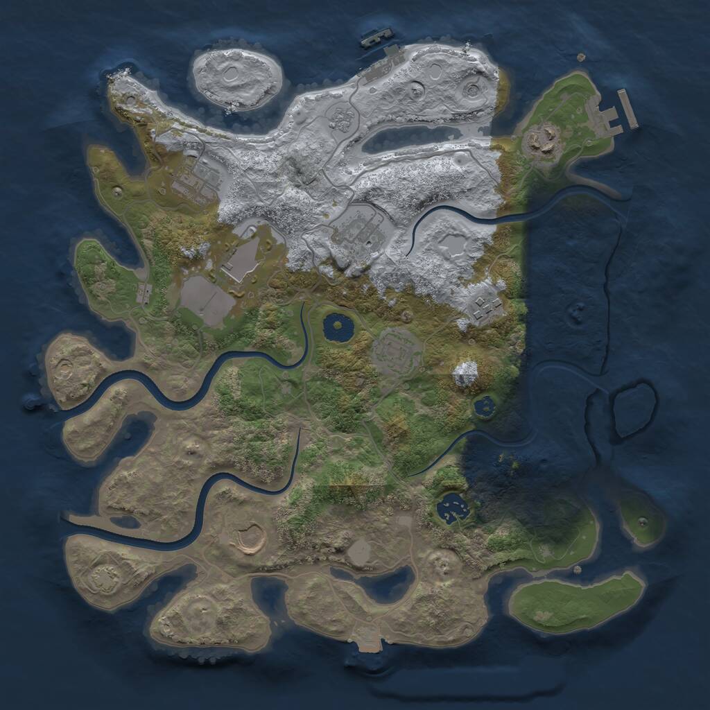 Rust Map: Procedural Map, Size: 3500, Seed: 260029887, 14 Monuments