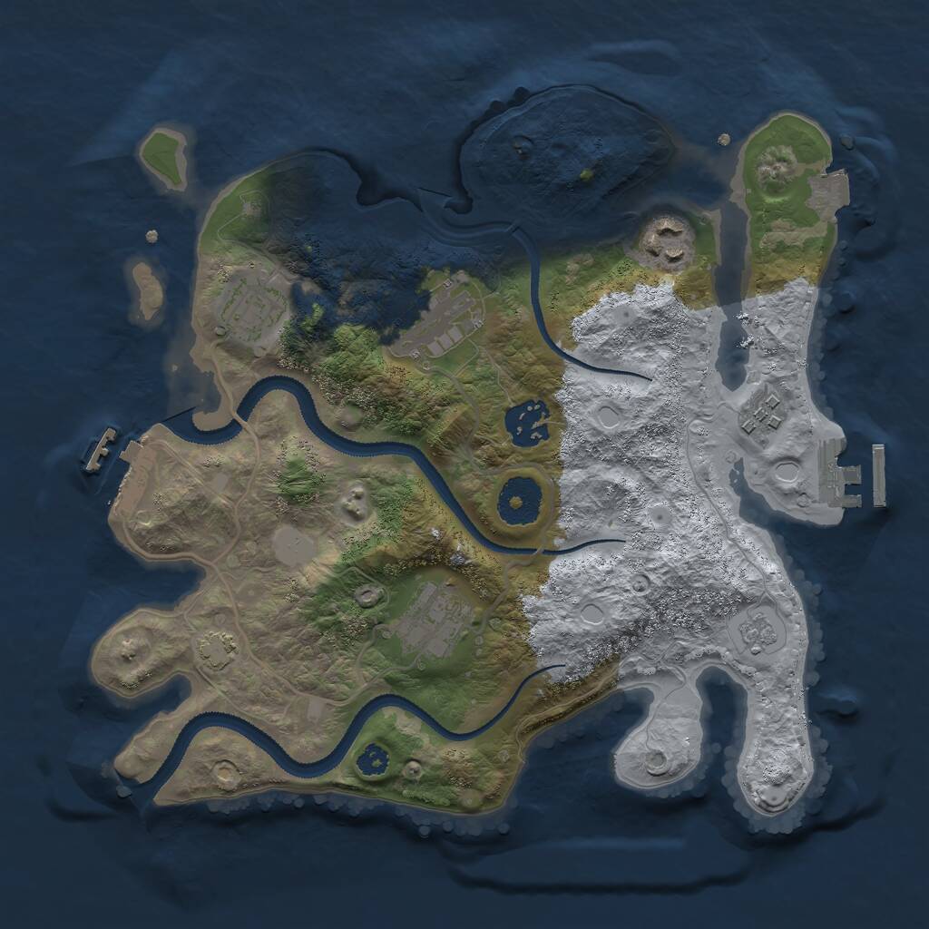 Rust Map: Procedural Map, Size: 3000, Seed: 352913, 11 Monuments
