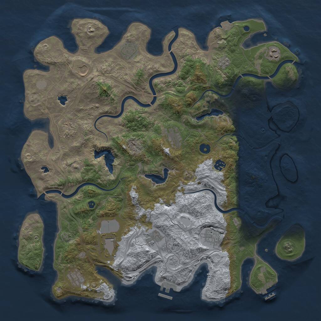 Rust Map: Procedural Map, Size: 4500, Seed: 521741086, 17 Monuments