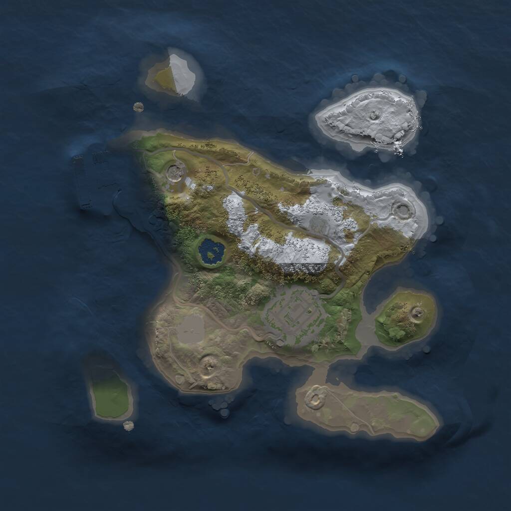 Rust Map: Procedural Map, Size: 2000, Seed: 28, 4 Monuments