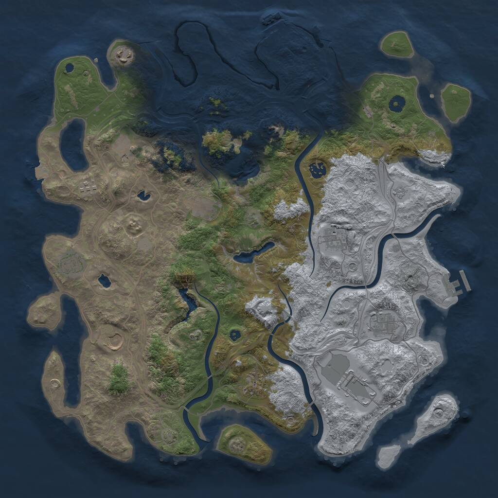 Rust Map: Procedural Map, Size: 4500, Seed: 43333499, 17 Monuments