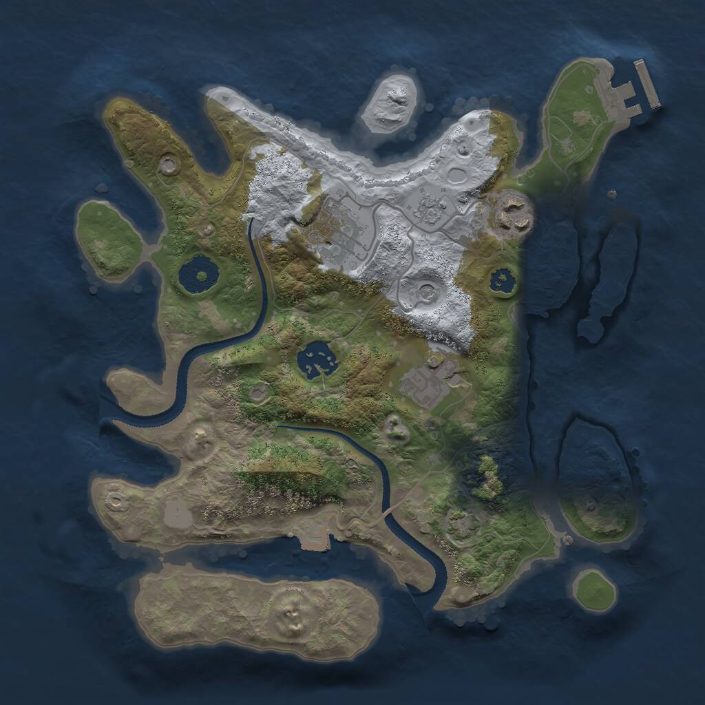 Rust Map: Procedural Map, Size: 2800, Seed: 1789384089, 9 Monuments