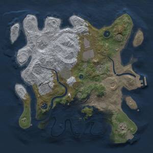 Thumbnail Rust Map: Procedural Map, Size: 3500, Seed: 747812048, 13 Monuments