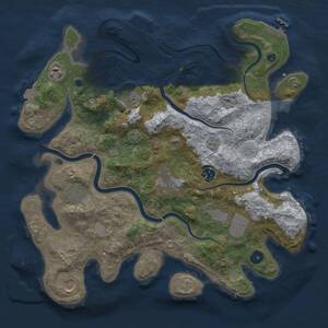 Thumbnail Rust Map: Procedural Map, Size: 3750, Seed: 570919693, 14 Monuments
