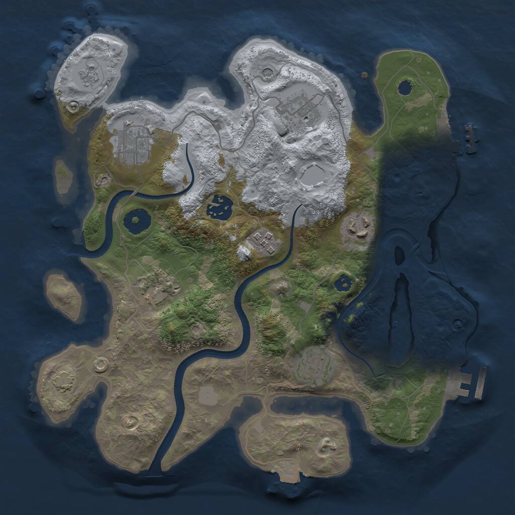 Rust Map: Procedural Map, Size: 3000, Seed: 759939193, 13 Monuments