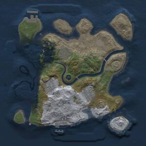 Thumbnail Rust Map: Procedural Map, Size: 2700, Seed: 1759665689, 9 Monuments