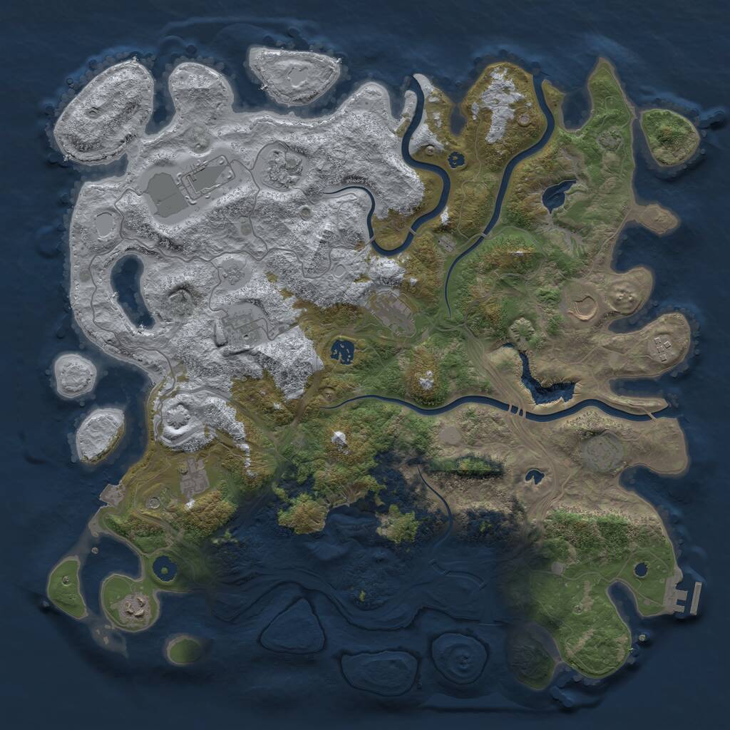 Rust Map: Procedural Map, Size: 4500, Seed: 1864522174, 15 Monuments