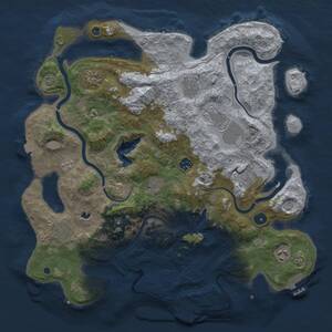 Thumbnail Rust Map: Procedural Map, Size: 4096, Seed: 60869986, 15 Monuments