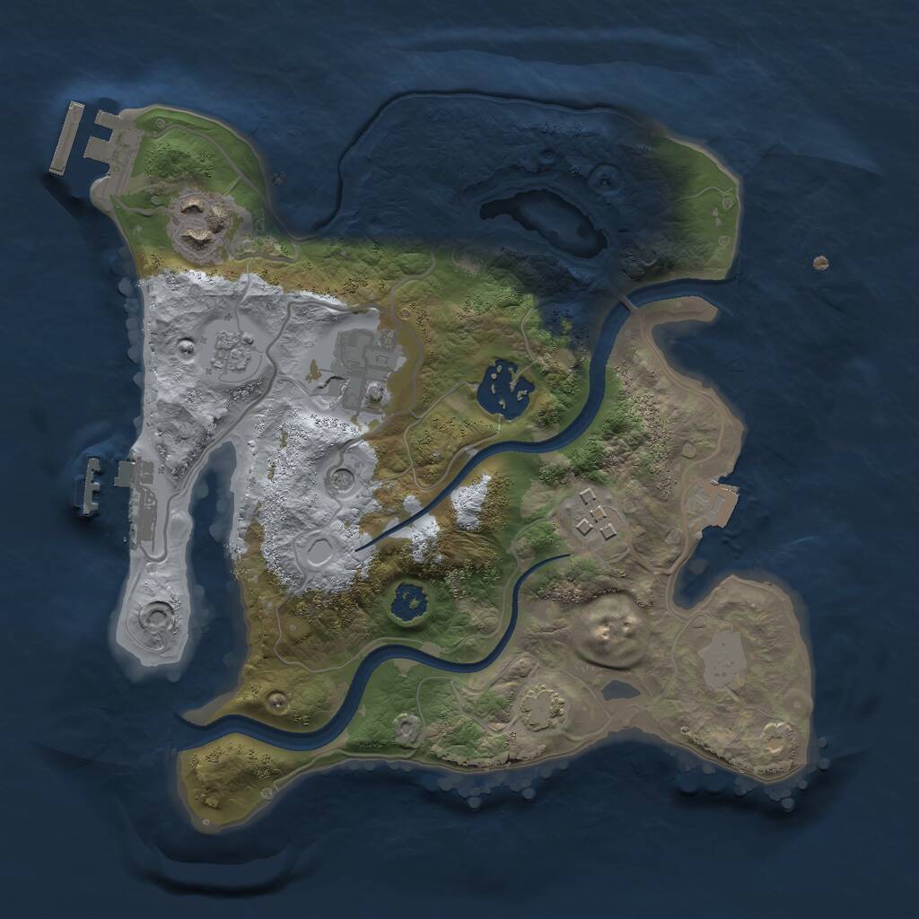 Rust Map: Procedural Map, Size: 2500, Seed: 436522444, 10 Monuments