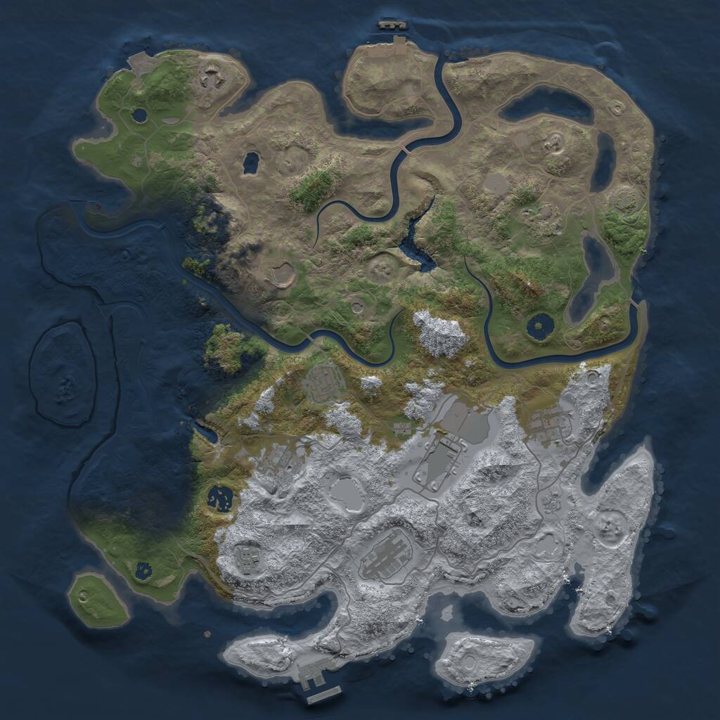 Rust Map: Procedural Map, Size: 4100, Seed: 49997, 16 Monuments