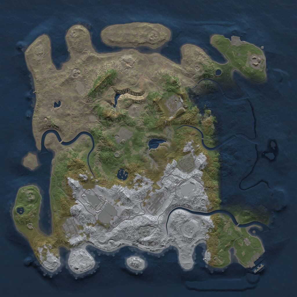 Rust Map: Procedural Map, Size: 4000, Seed: 256794449, 15 Monuments
