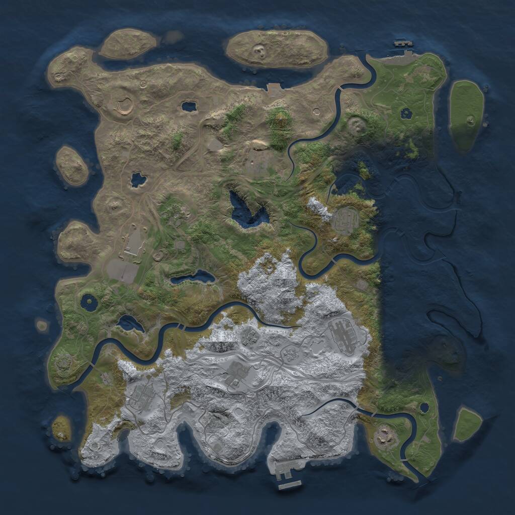 Rust Map: Procedural Map, Size: 4500, Seed: 1686441131, 16 Monuments