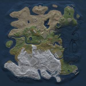 Thumbnail Rust Map: Procedural Map, Size: 4000, Seed: 911429, 17 Monuments