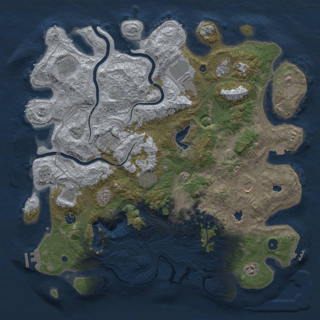 Rust Map: Procedural Map, Size: 4500, Seed: 1594912998, 17 Monuments