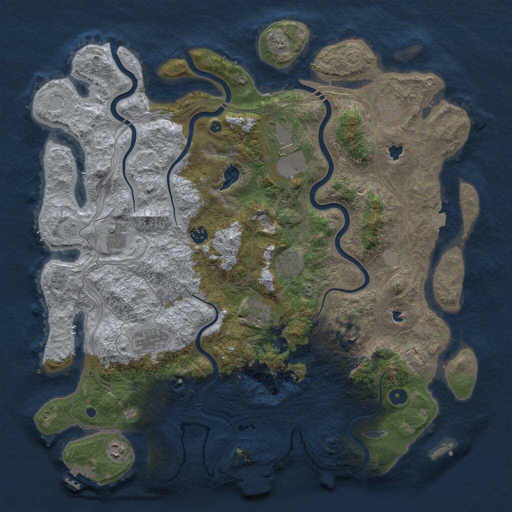 Rust Map: Procedural Map, Size: 4500, Seed: 486328296, 16 Monuments
