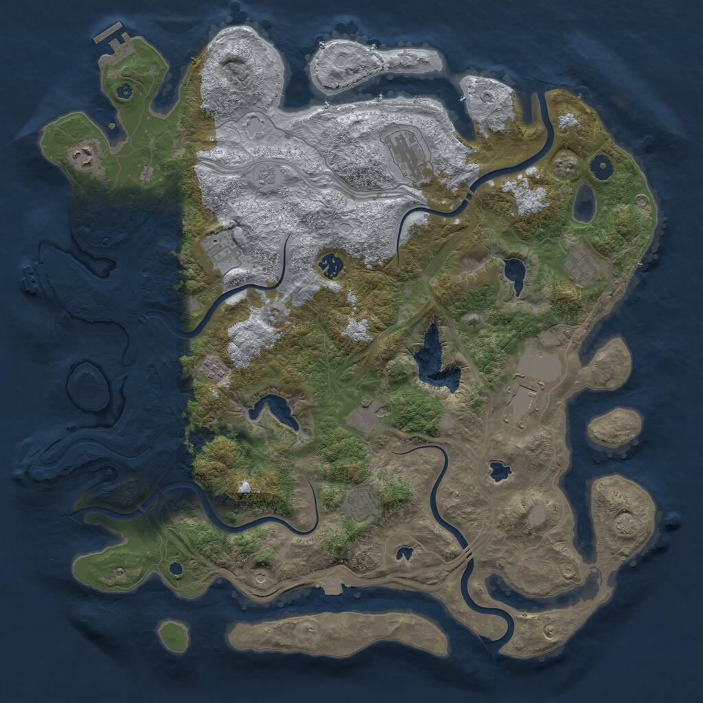 Rust Map: Procedural Map, Size: 4500, Seed: 789715268, 15 Monuments