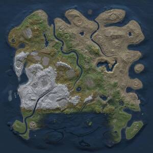 Thumbnail Rust Map: Procedural Map, Size: 4500, Seed: 319316326, 17 Monuments