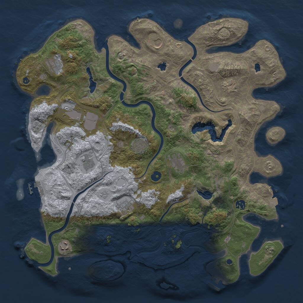 Rust Map: Procedural Map, Size: 4500, Seed: 319316326, 17 Monuments