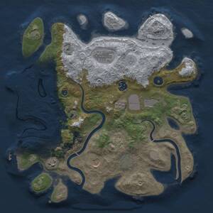 Thumbnail Rust Map: Procedural Map, Size: 3500, Seed: 1724012817, 13 Monuments