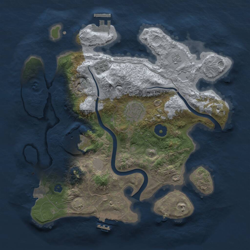 Rust Map: Procedural Map, Size: 3000, Seed: 316202245, 8 Monuments