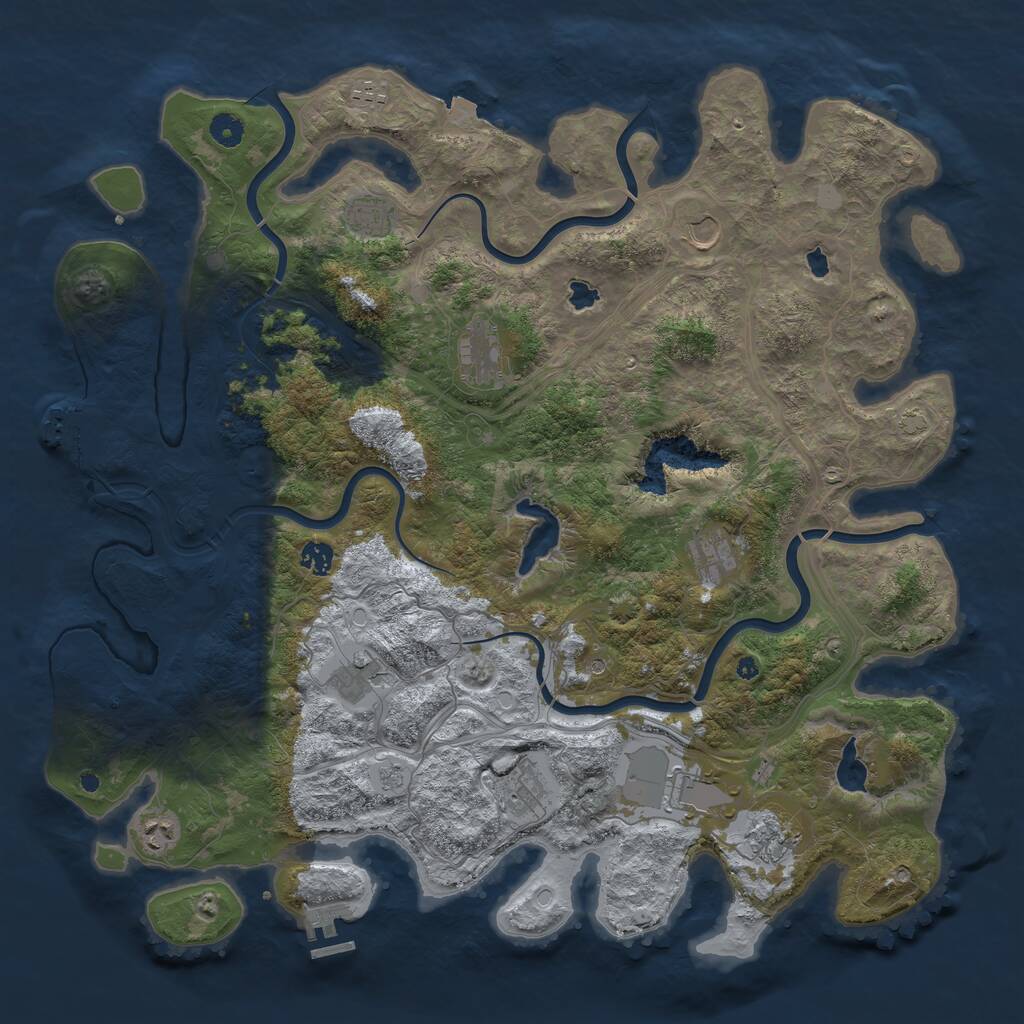 Rust Map: Procedural Map, Size: 4600, Seed: 1579, 17 Monuments