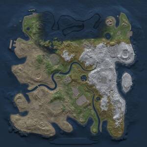 Thumbnail Rust Map: Procedural Map, Size: 3511, Seed: 1860968106, 16 Monuments