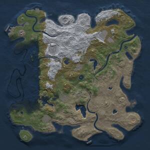 Thumbnail Rust Map: Procedural Map, Size: 4500, Seed: 393581123, 17 Monuments