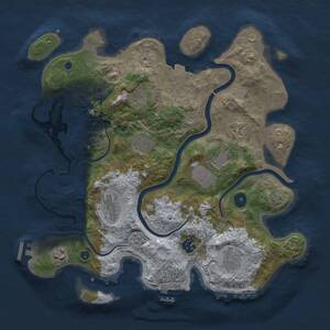 Thumbnail Rust Map: Procedural Map, Size: 3600, Seed: 407490, 14 Monuments