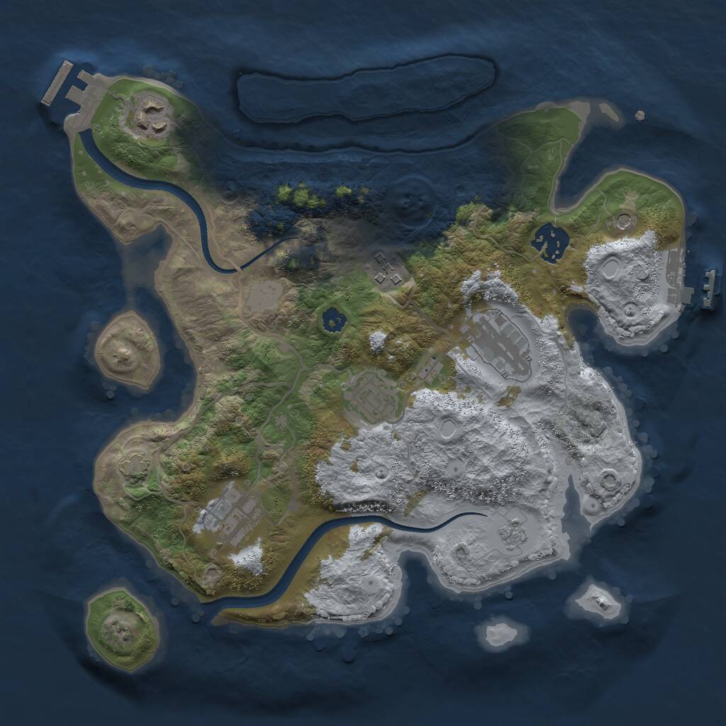 Rust Map: Procedural Map, Size: 3000, Seed: 1896241839, 12 Monuments