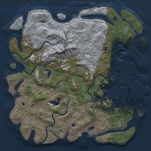 Thumbnail Rust Map: Procedural Map, Size: 5500, Seed: 1280796287, 17 Monuments