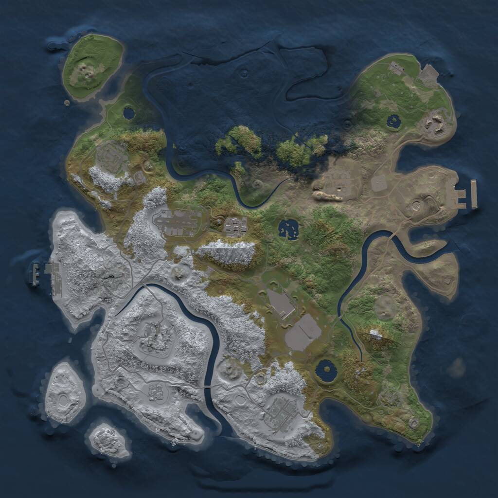 Rust Map: Procedural Map, Size: 3500, Seed: 62640752, 15 Monuments
