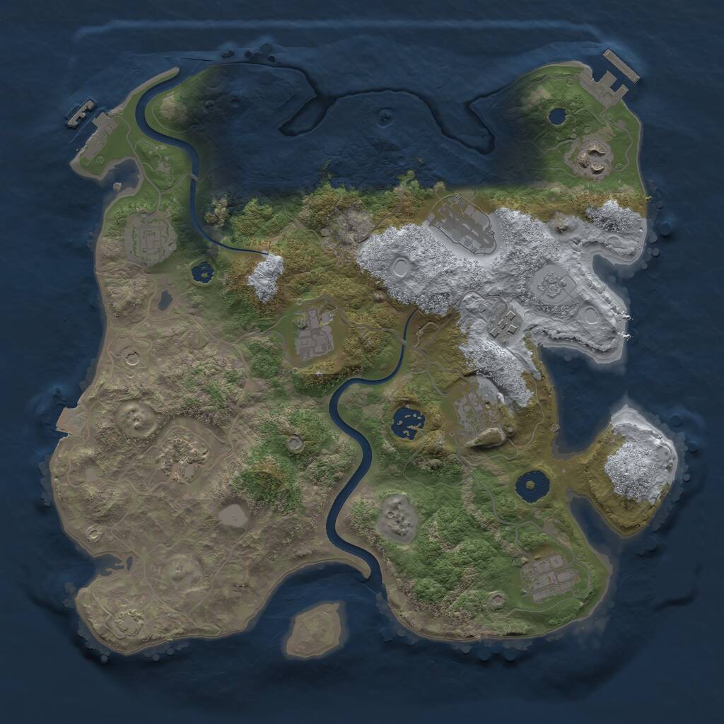Rust Map: Procedural Map, Size: 3400, Seed: 308567556, 15 Monuments